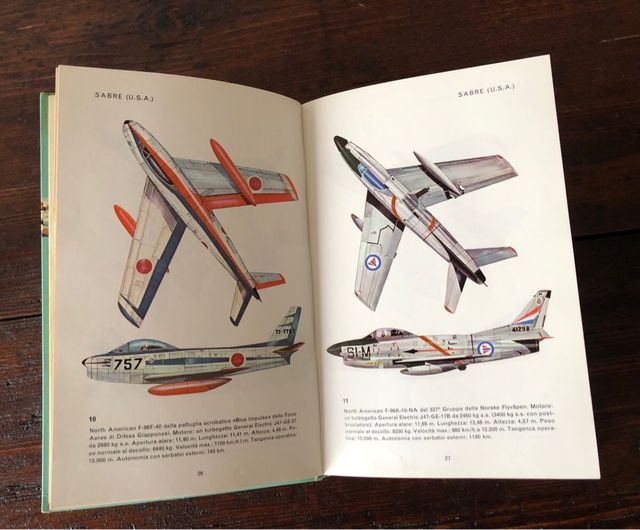 Libro “Caccia” (Fighters) aerei anno 1969