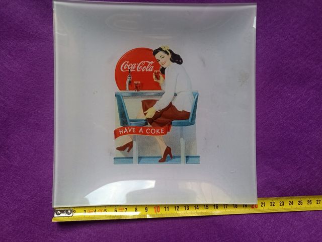 Plato cristal Coca Cola 125 aniversario 