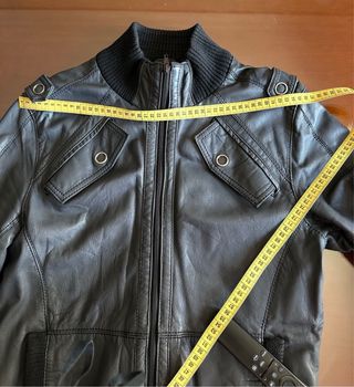 Chaqueta Biker hombre de piel gris XDYE. Talla M