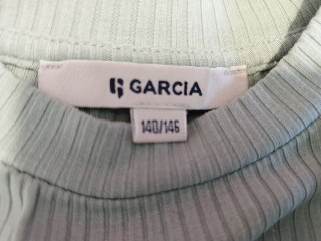 Camiseta canalé verde, talla 8