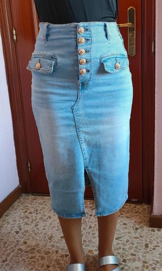 Falda vaquera larga
