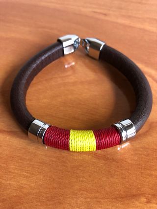 Pulsera cuero bandera España