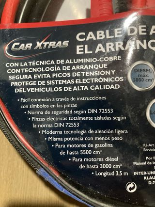 Cable arranque coche batería