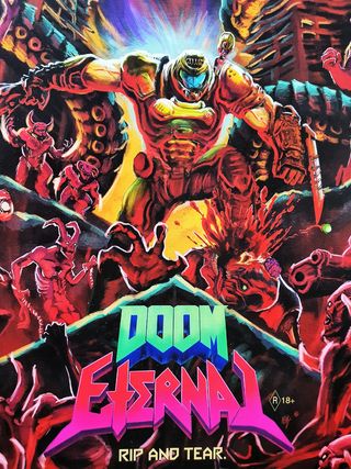 Doom Eternal Rip and Tear Poster A3