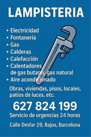 Lampistería y Fontanería 24/7 en Barcelona