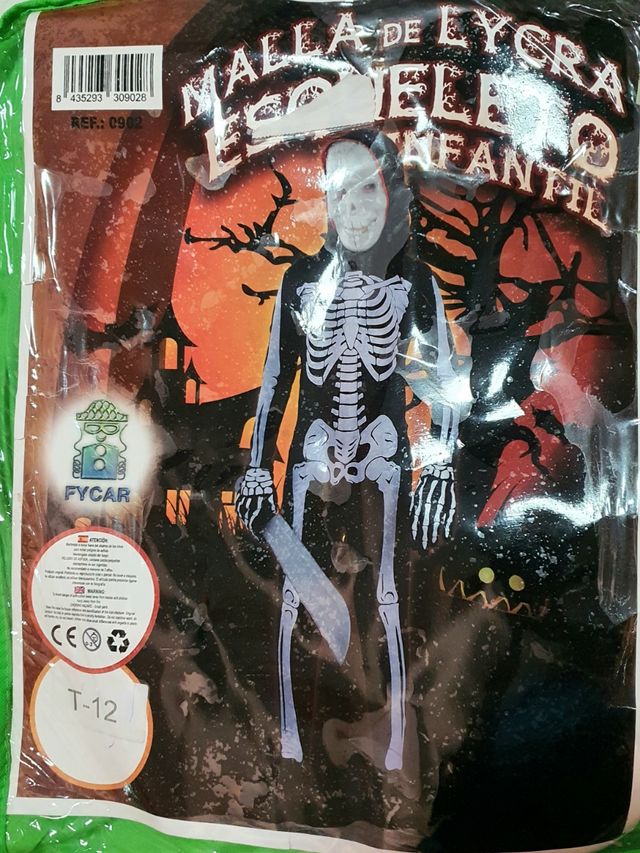 Disfraz de esqueleto niño talla 12