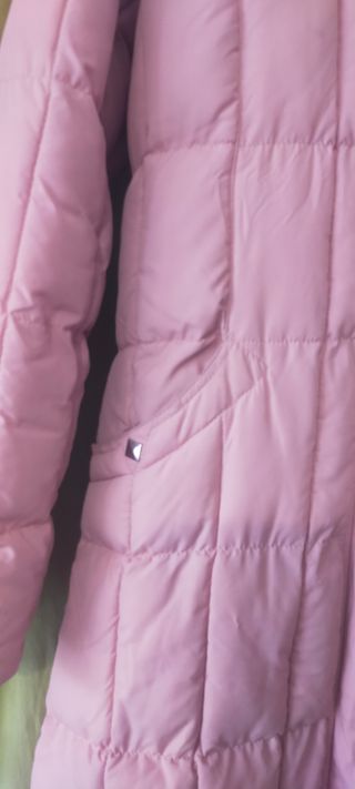 Abrigo largo plumón rosa