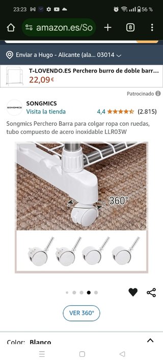 Potro con ruedas para ropa Amazon