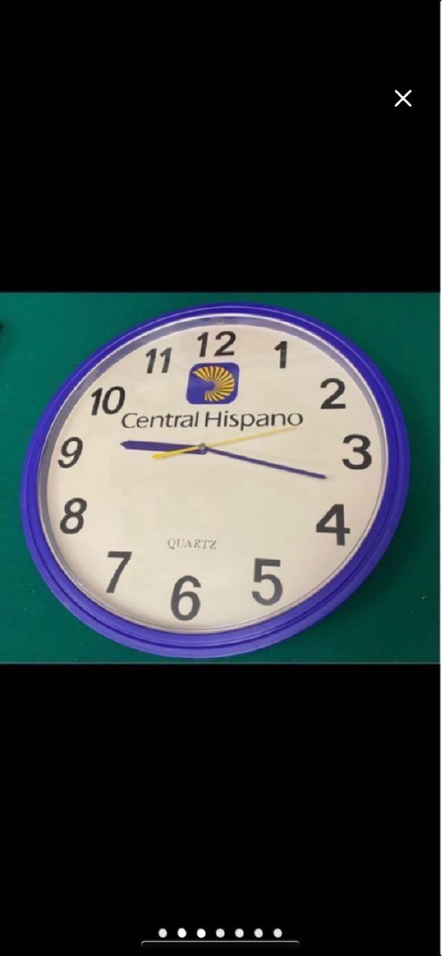 RELOJ PARED BANCO HISPANO AMERICANO