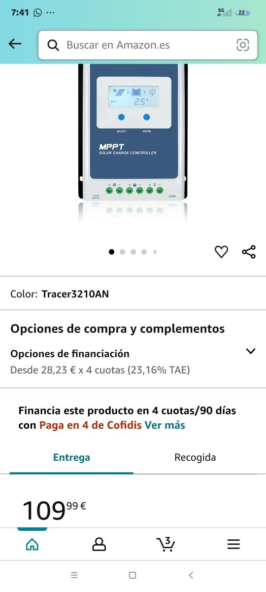 Controlador de carga solar treinta amp