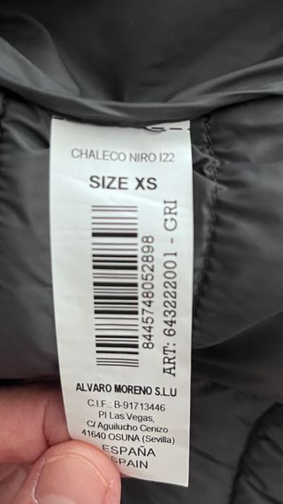 Chaleco Alvaro Moreno talla XS