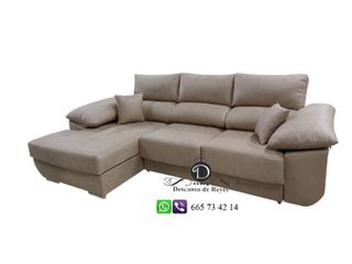 Sofá cama con chaise longue, antimanchas desenfund