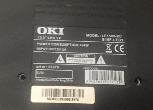 TELEVISORE LCD OKI DA 15,6"
