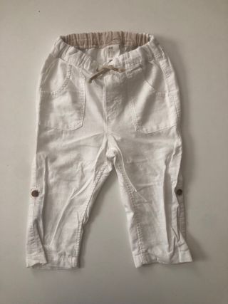 Pantalon lino blanco bebé 12-18 meses