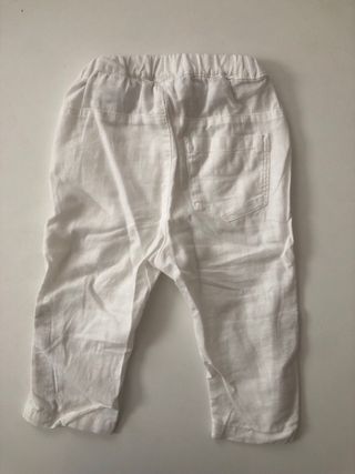 Pantalon lino blanco bebé 12-18 meses