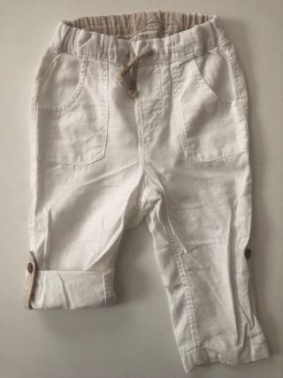 Pantalon lino blanco bebé 12-18 meses