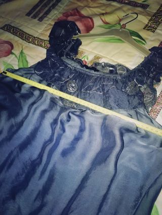Blusa TOP FIESTA SEDA AZUL 