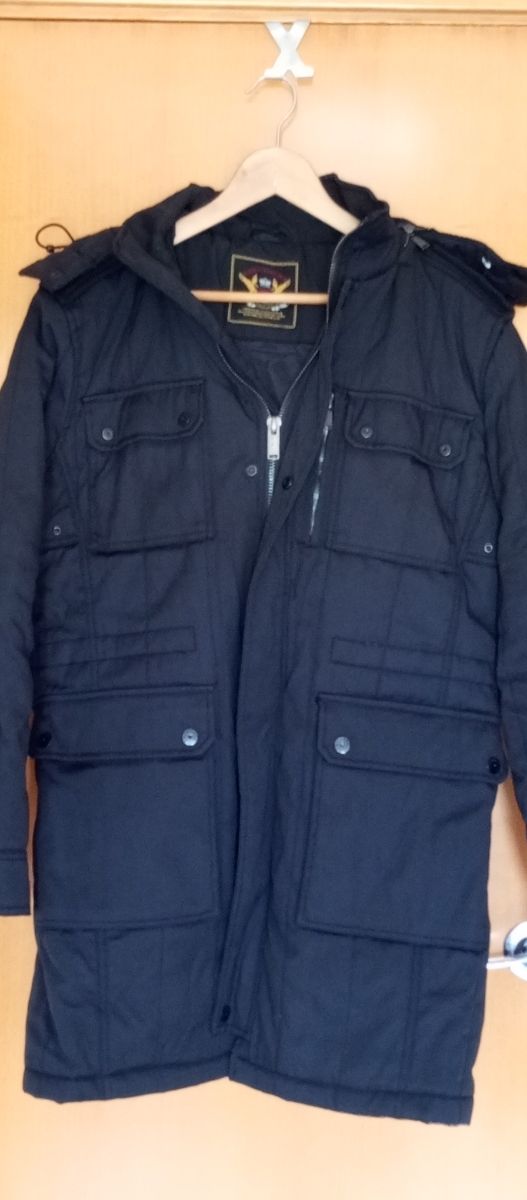 Abrigo largo negro Talla L