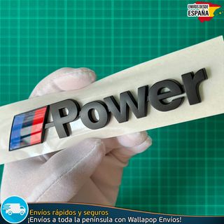 Emblema Insignia Logo BMW Power Negro Mate