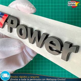 Emblema Insignia Logo BMW Power Negro Mate