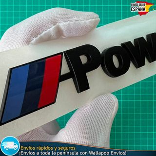 Emblema Insignia Logo BMW Power Negro Mate