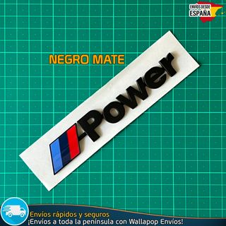 Emblema Insignia Logo BMW Power Negro Mate