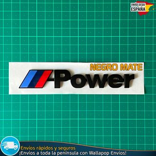 Emblema Insignia Logo BMW Power Negro Mate