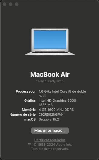 MacBook air 11 pulgades 2015