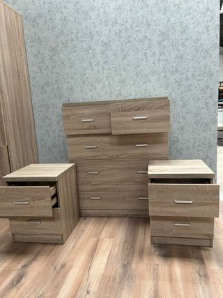 Set Dormitorio COMODA + 2 MESITAS NOCHE