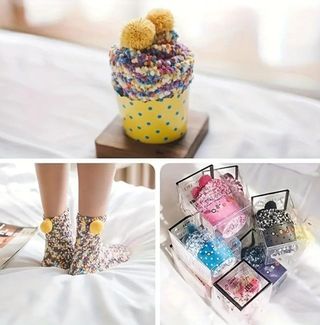 ✅️3 PARES CALCETINES DIVERTIDOS CUPCAKES