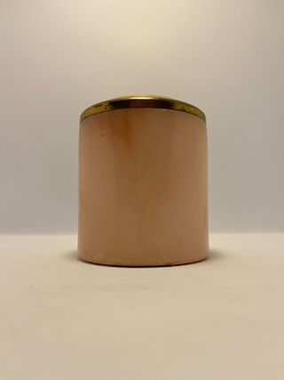Bote vintage de alabastro rosa y latón