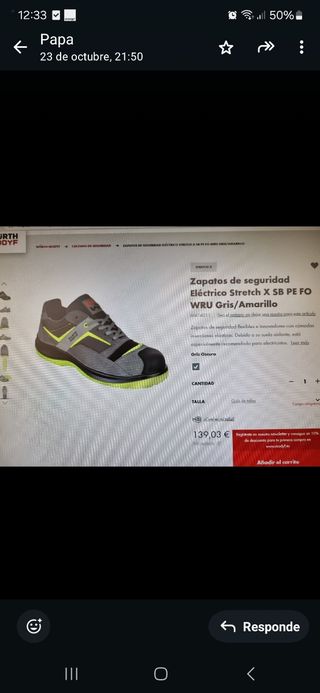 Zapatos seguridad WURTH valor(139€)aquí 80€