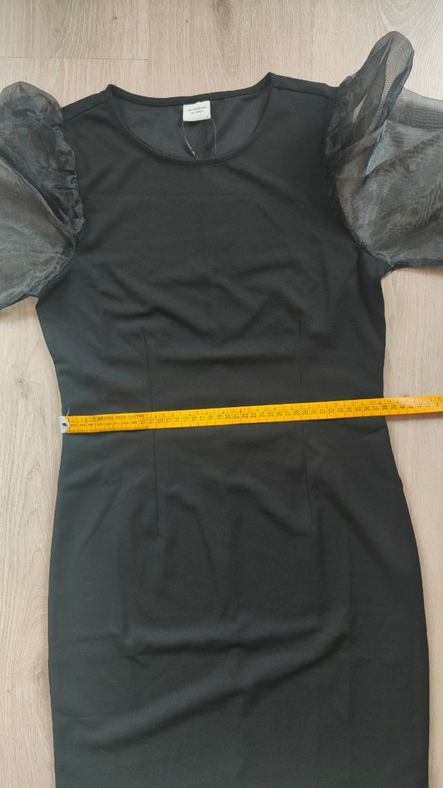 Vestido NUEVO formal negro coctel manga corta S