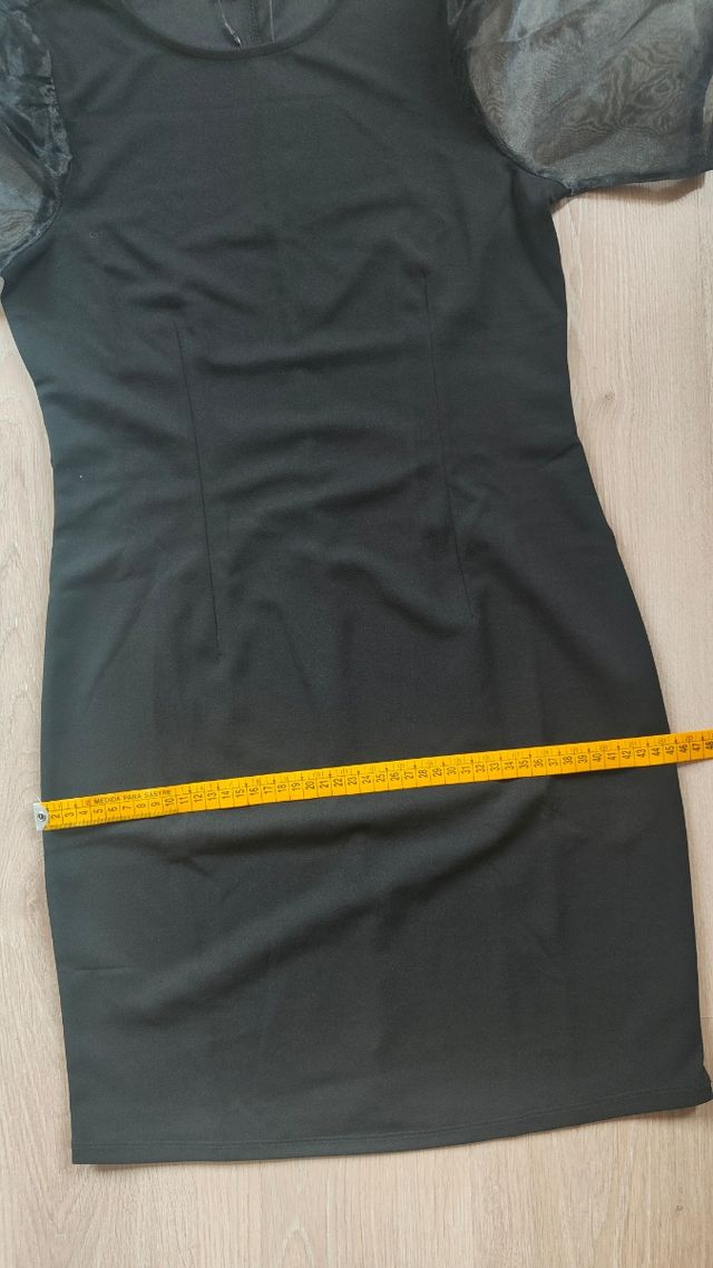 Vestido NUEVO formal negro coctel manga corta S