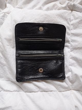 Antigua Cartera cuero negro. 1920