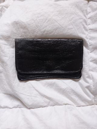 Antigua Cartera cuero negro. 1920