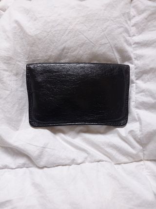 Antigua Cartera cuero negro. 1920