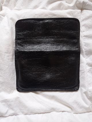 Antigua Cartera cuero negro. 1920