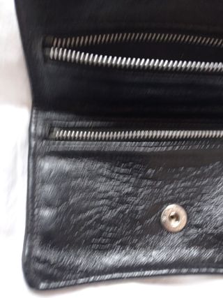Antigua Cartera cuero negro. 1920