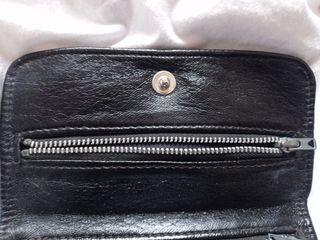 Antigua Cartera cuero negro. 1920