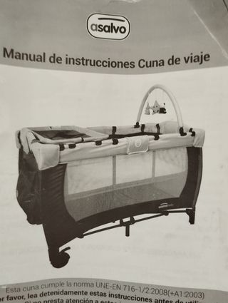 Cuna de viaje plegable marca Asalvo