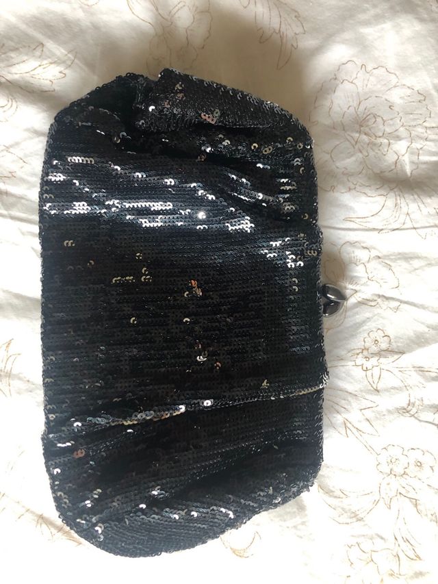 Bolso lentejuelas negro-gris