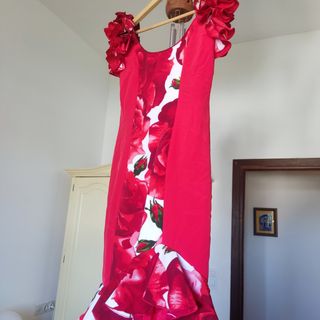 Traje de gitana rojo de flores