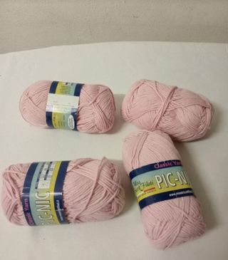 Set di 4 gomitoli cotone rosa