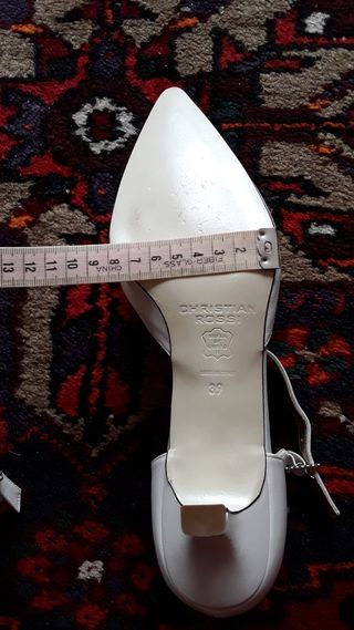 Zapatos blanco- nacarado de piel N 39