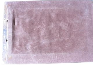 Vassoio antico in legno piano vetro decoro cucito