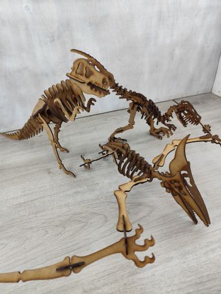 3 Puzzles Dinosaurio madera para montar