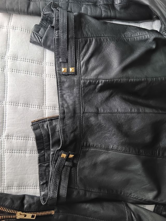 Biker.Cazadora piel talla S