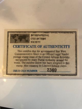 Sellos Star Wars Certificado