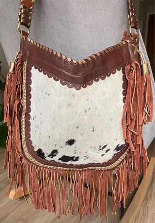 Bolso de piel flecos